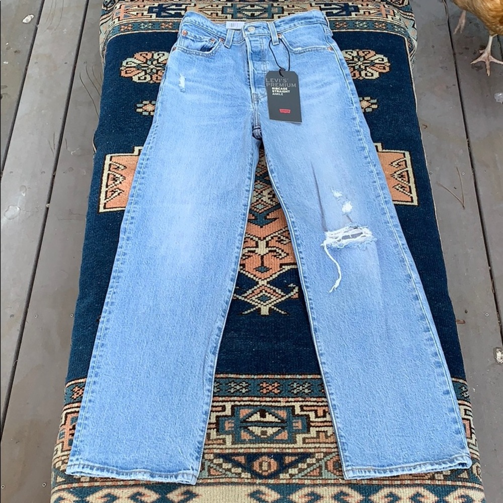 Levi’s Ribcage Straight Ankle Jeans 26 x 29 tango